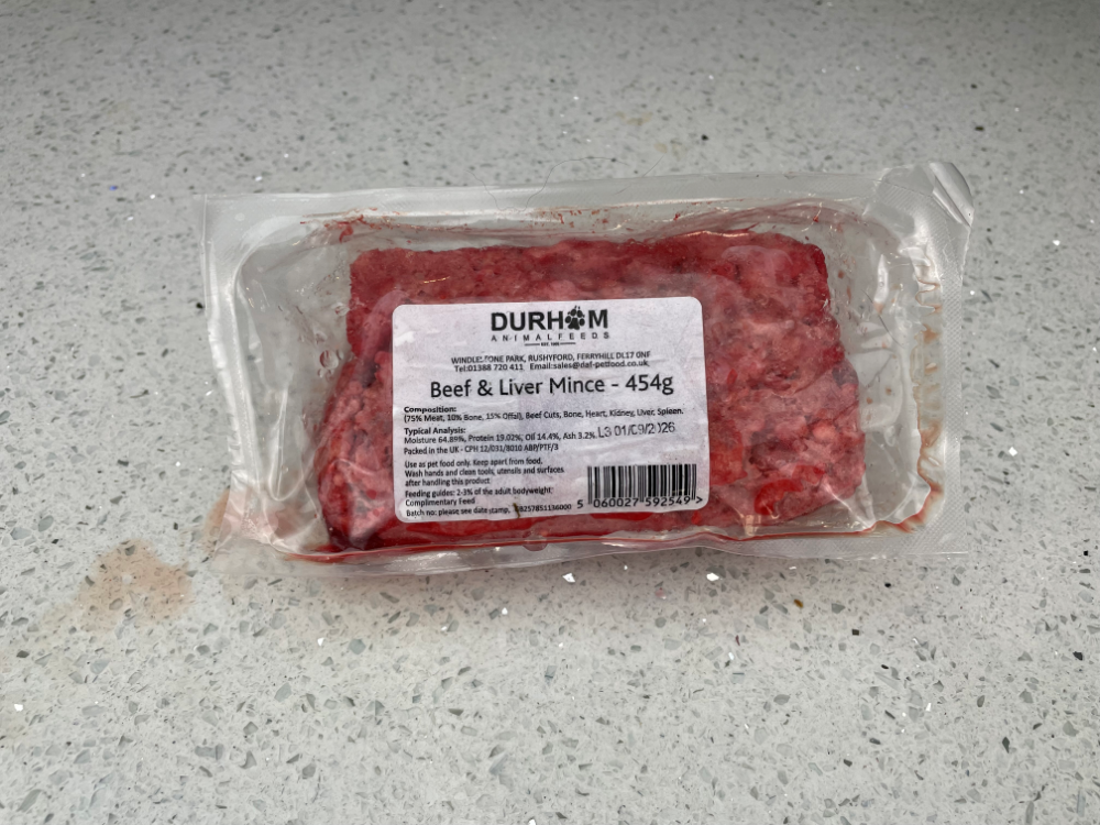 Beef and Liver Mince - 454g (1lb) x14 Packs