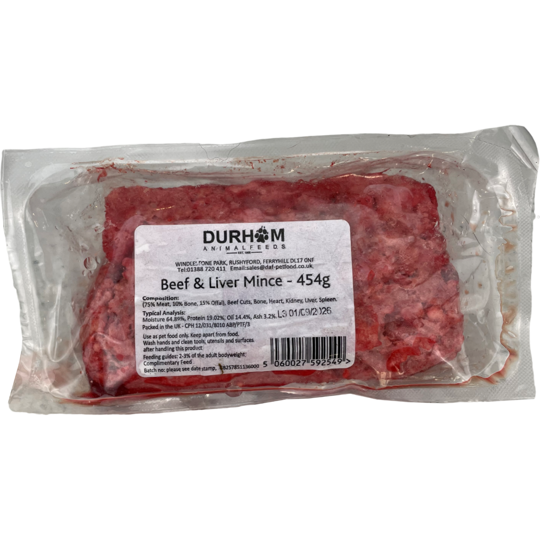Beef and Liver Mince - 454g (1lb) x14 Packs