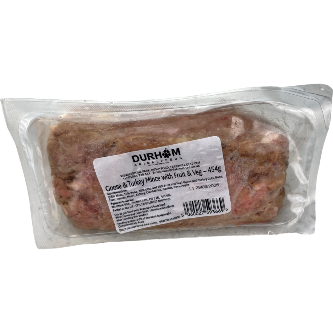 Goose & Turkey Mince with Fruit & Veg Mince - 454g (1lb) x14 Packs