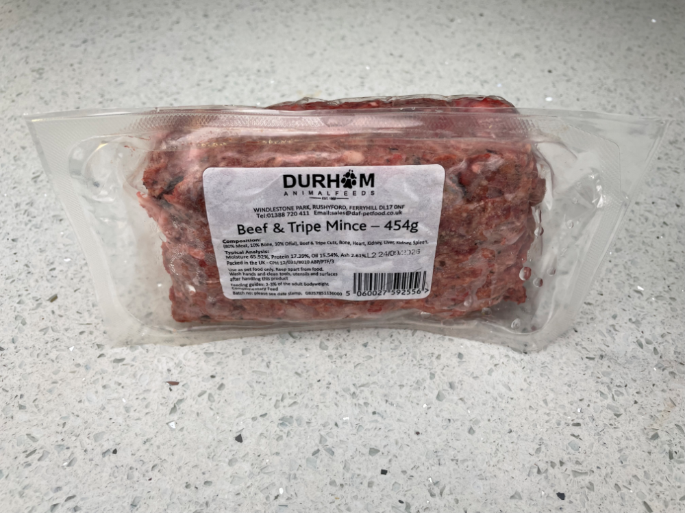 Beef & Tripe Mince - 454g (1lb) x14 Packs