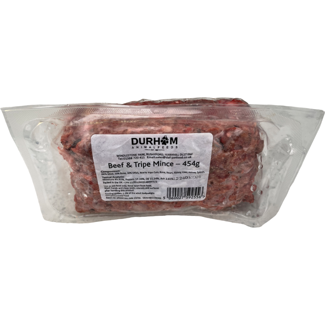 Beef & Tripe Mince - 454g (1lb) x14 Packs