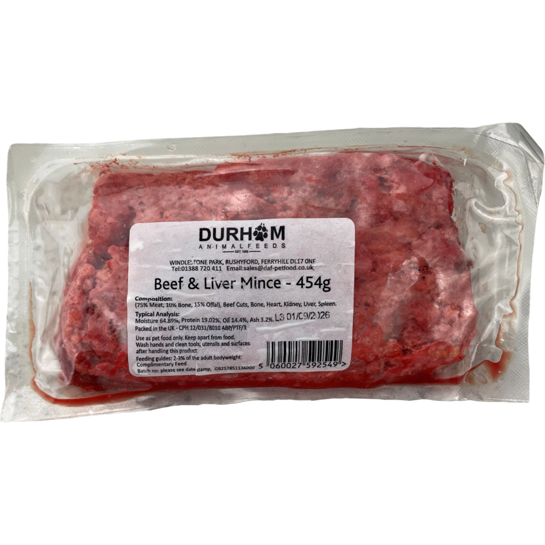 Beef & Liver Mince - 454g (1lb) x14 Packs