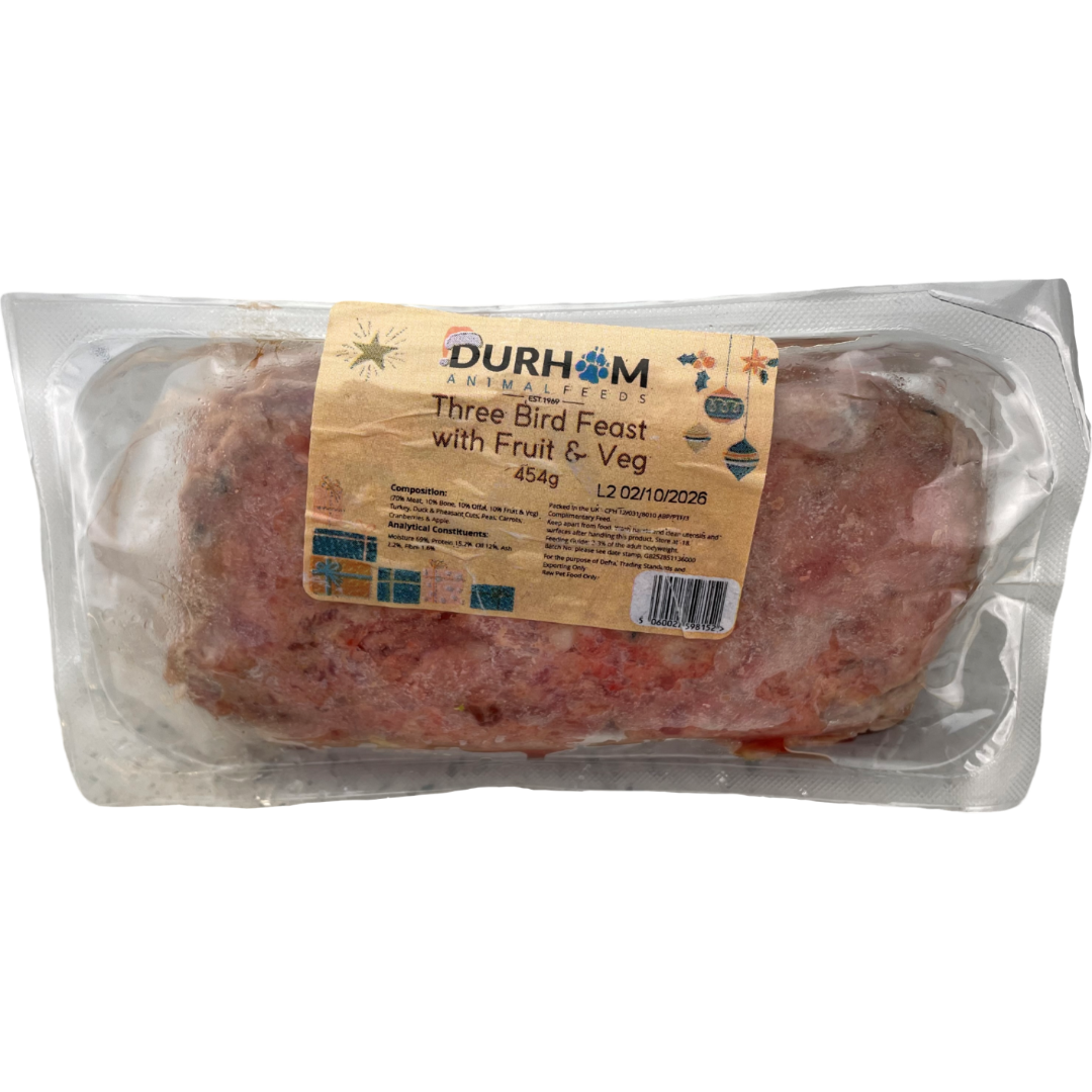 Three Bird Feast with Fruit & Veg Mince - 454g (1lb) x14 Packs